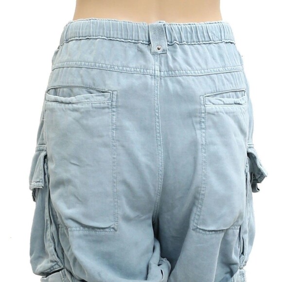 Free People Washed Cargo Shorts Low Waisted Denim Utility Casual Blue S 282916 - Picture 4 of 5